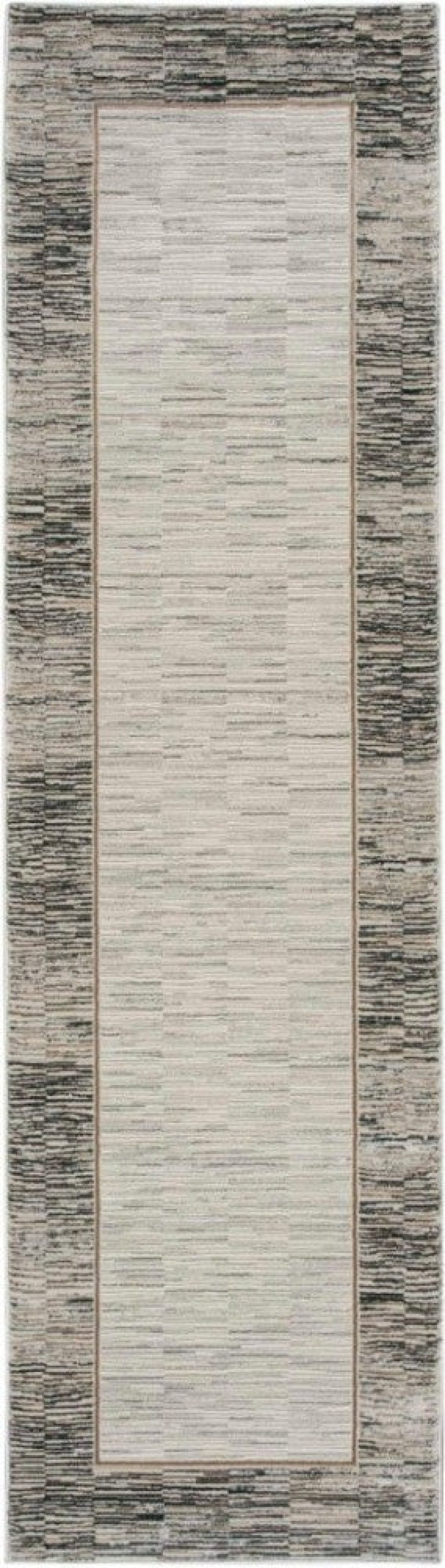 Desire Grey Black Dsr02 Polyester Contemporary Area Rug - 8 Ft Runner - Grey Black