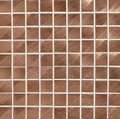 Structure Copper Aluminum Mosaic - 1" X 1" - Satin