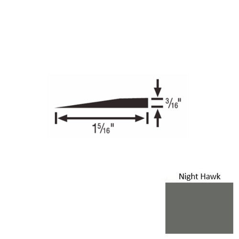 Solid 23 Night Hawk Rubber Reducer Strip - 1 5/16" X 9 Ft (108") X 3/16"
