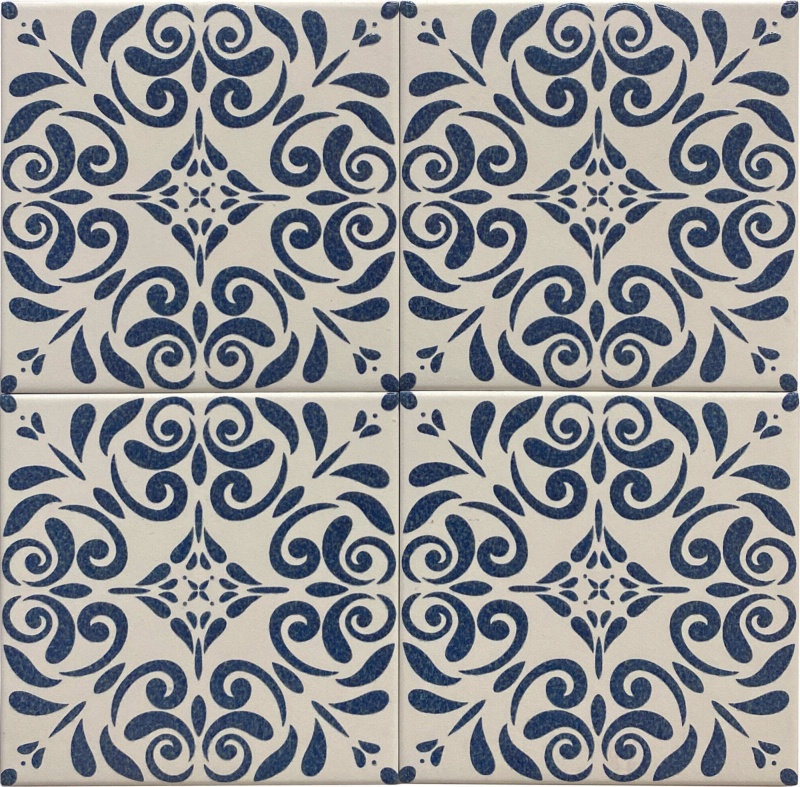 Aquarel Deco Vega Blue Porcelain Tile - Polished - 6" X 6"