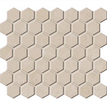 Perpetuo Elegant Beige Ceramic Mosaic - 1 1/2" Hexagon - Matte