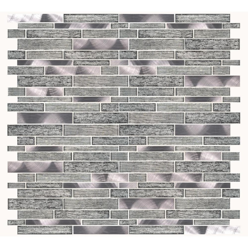 Decorative Blends Volcanic Luxe Glass & Metal Mosaic - Linear - Textured