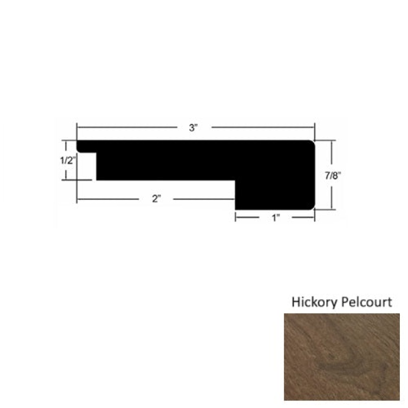 Provence Ii Hickory Pelcourt Hardwood Moulding / Trim - 3" X 90" Square Stair Nose - Urethane