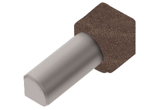 Rondec 90 Degree Inside Corner Metal Tile Edging Trim - Bronze Color Coated Aluminum