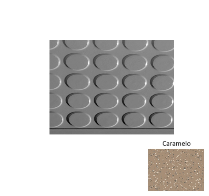Fiesta 97 Caramelo Vantage Raised Circular 15 Inch Depth Rubber (Sq) Stair Tread - Textured