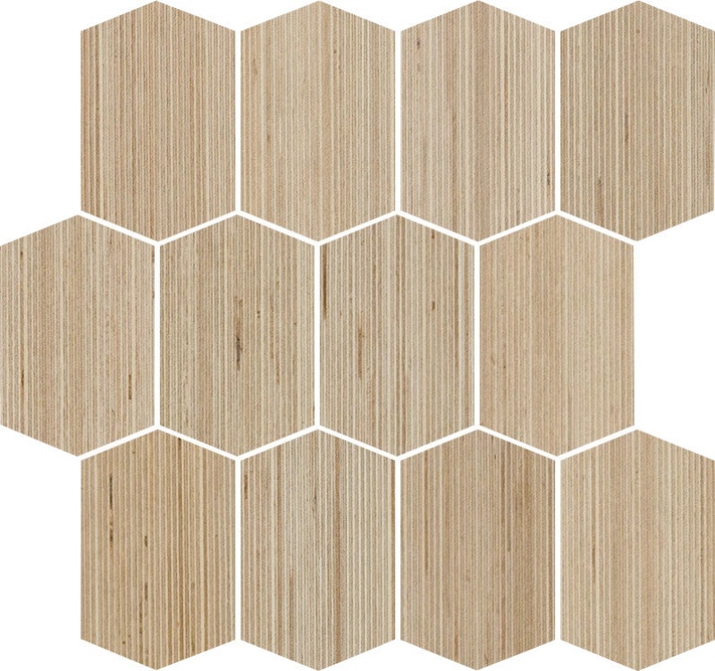 Shibusa Crema Porcelain Mosaic - 3" X 4" Long Rhomboid - Matte