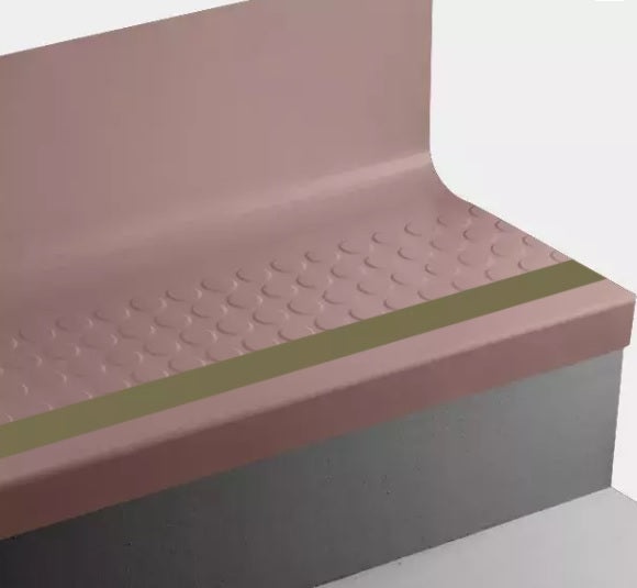 Johnsonite Red Clay 19" X 48" Angle Fit Stair Tread