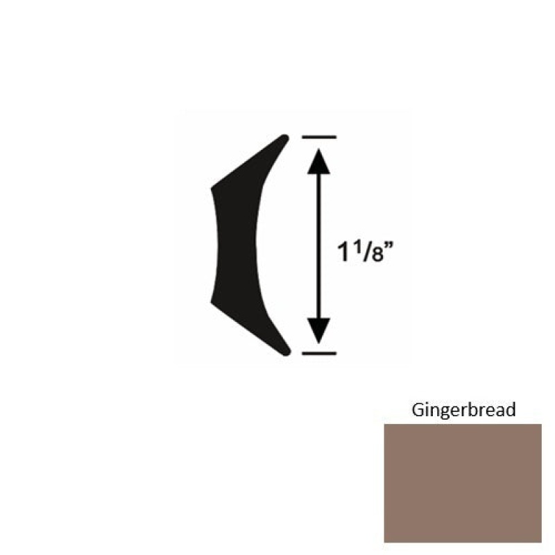 Solid 44 Gingerbread Rubber Fillet Strip 1 1/8" x 9 Ft