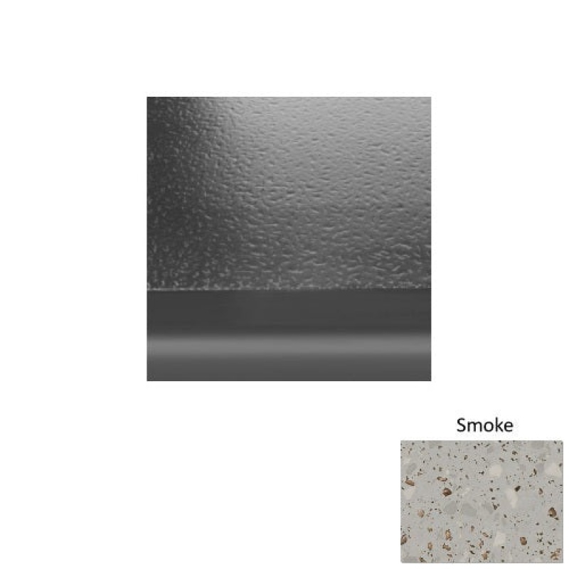 Renew 95 Smoke Rubber Stair Tread with Galley Red Abrasive Strip
