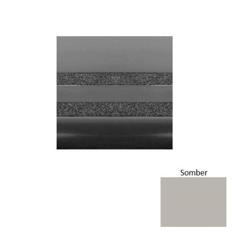 Solid 40 Somber Heavy Duty Rubber (Sq) With Galley Red Abrasive Strip Stair Tread With Dupont Kevlar - Smooth
