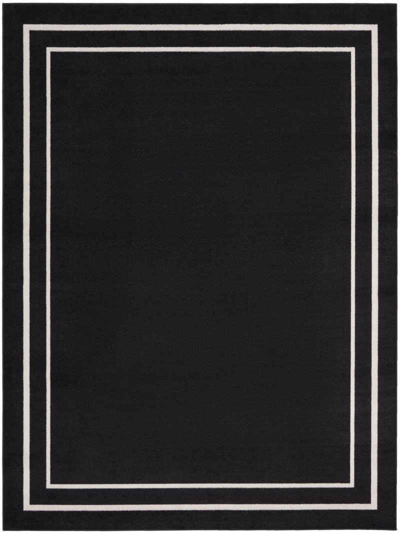 Black Ivory Polypropylene Contemporary Area Rug 8 ft x 10 ft