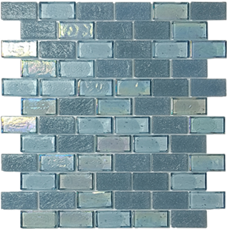 Aquatica Superior Shark Glass Mosaic - 1" X 2" Brick - Glossy