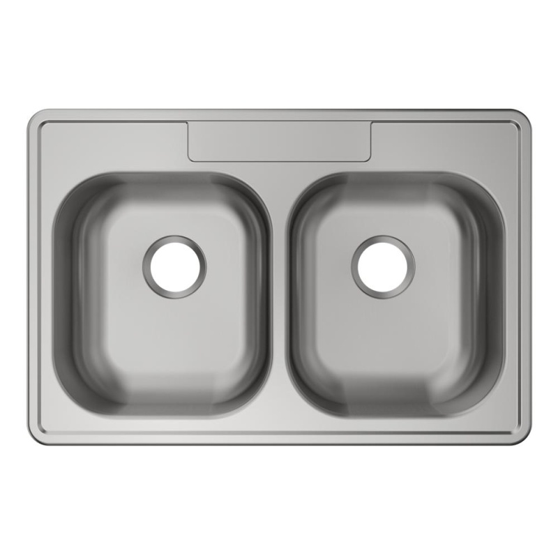 Mfv1153 Mfv11 Stainless Steel Drop In Double Bowl Kitchen Sink - 33" X 22" X 5 3/8" With 3 Holes - Stainless Steel