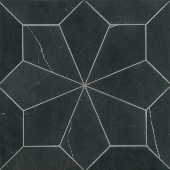 Blomma Nero Marble Mosaic - Diamond - Honed
