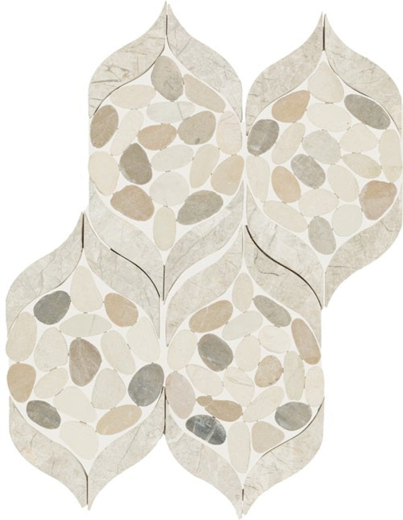 Pebble Oasis Seashell Pebble Mosaic - Petal - Tumbled
