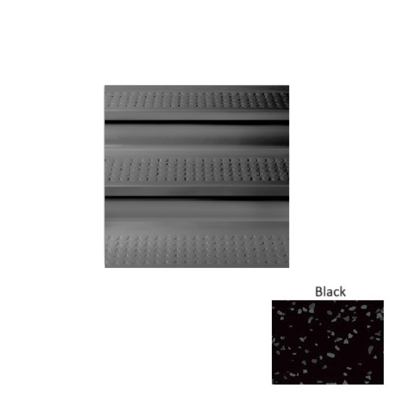 Symmetry 96 Black Vantage With Riser Rubber (Sq) Stair Tread - Textured