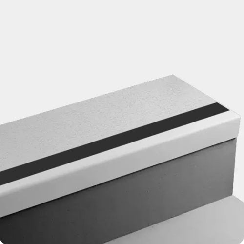 Johnsonite White Rice Paper Rubber Moulding / Trim - 12 1/4" X 36" Angle Fit Stair Tread Without Riser (Sq) With 55 Sil…