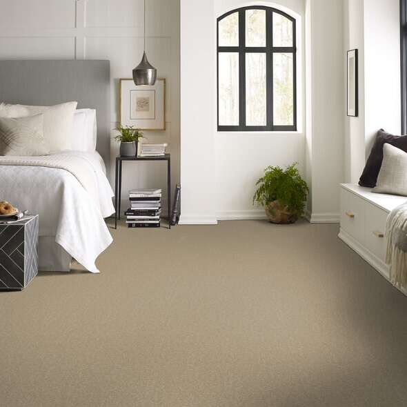 Caress By Shaw Quiet Comfort Classic Ii Pecan Bark Nylon Carpet - Textured