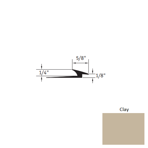 Johnsonite Clay Vinyl Slim Line Transition Trim