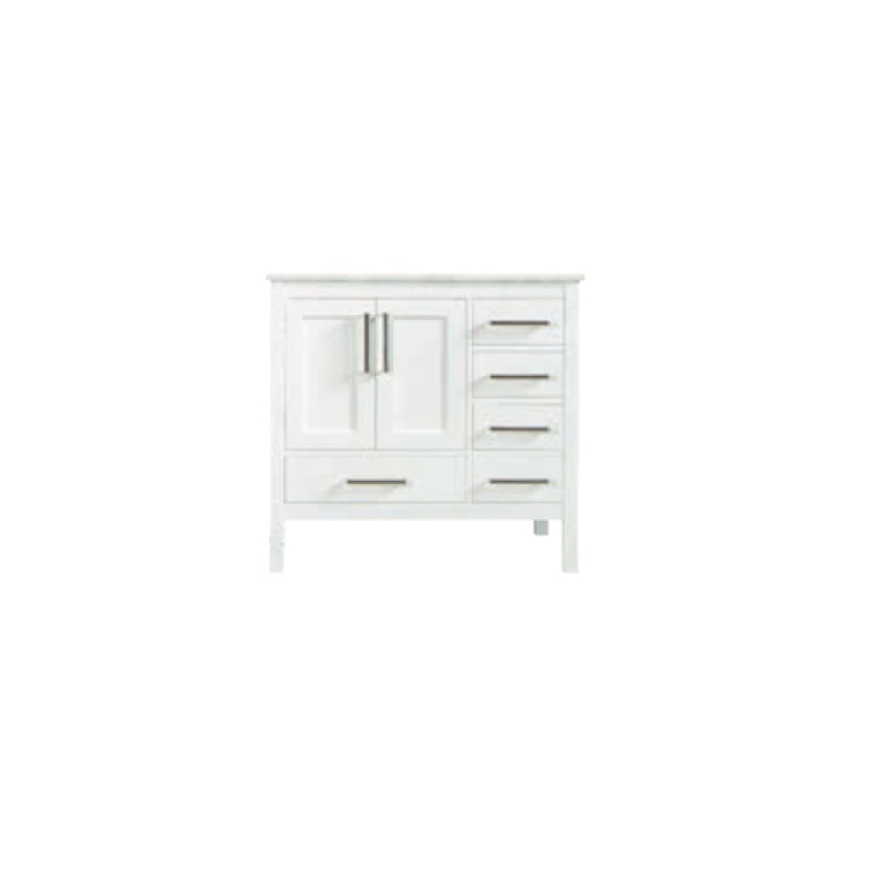 Ashley White Wood Freestanding Bathroom Vanity, 36"