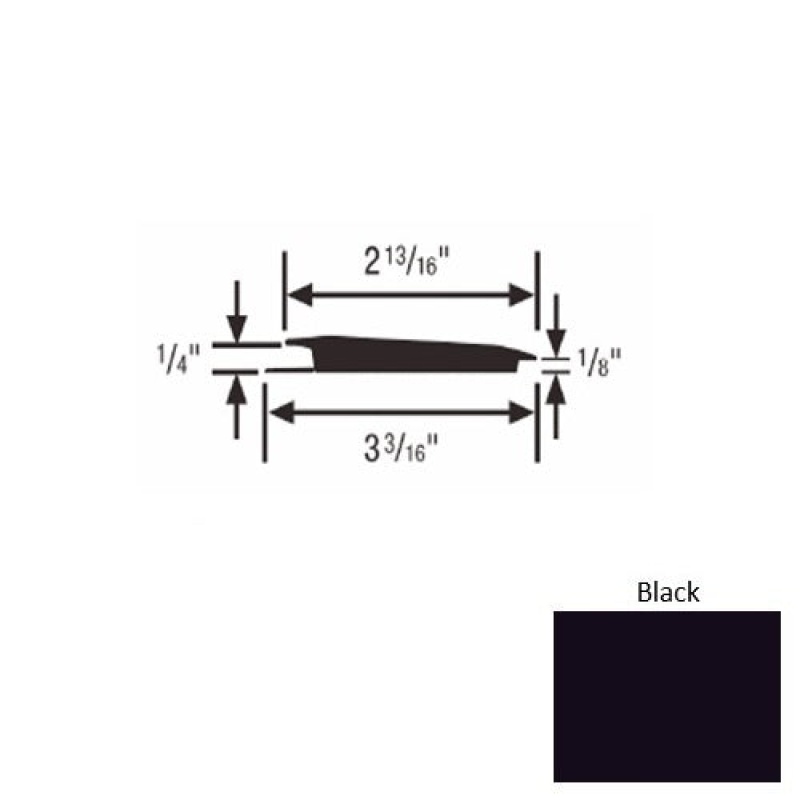 Solid 65 Black Rubber Rolling Traffic Transition