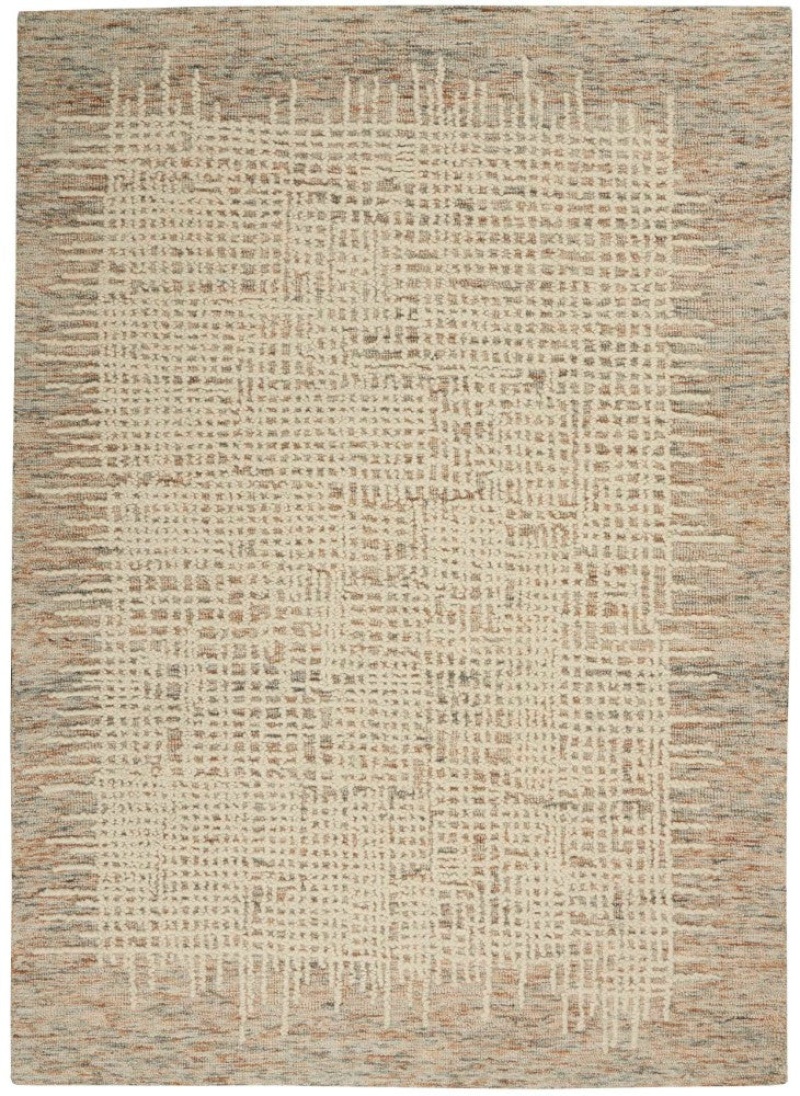 Colorado Beige Multicolor Clr03 Wool Contemporary Area Rug - 8 Ft X 12 Ft - Beige Multicolor