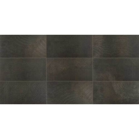 Ironcraft Sable Black Porcelain Tile - Light Polished - 12" X 24"