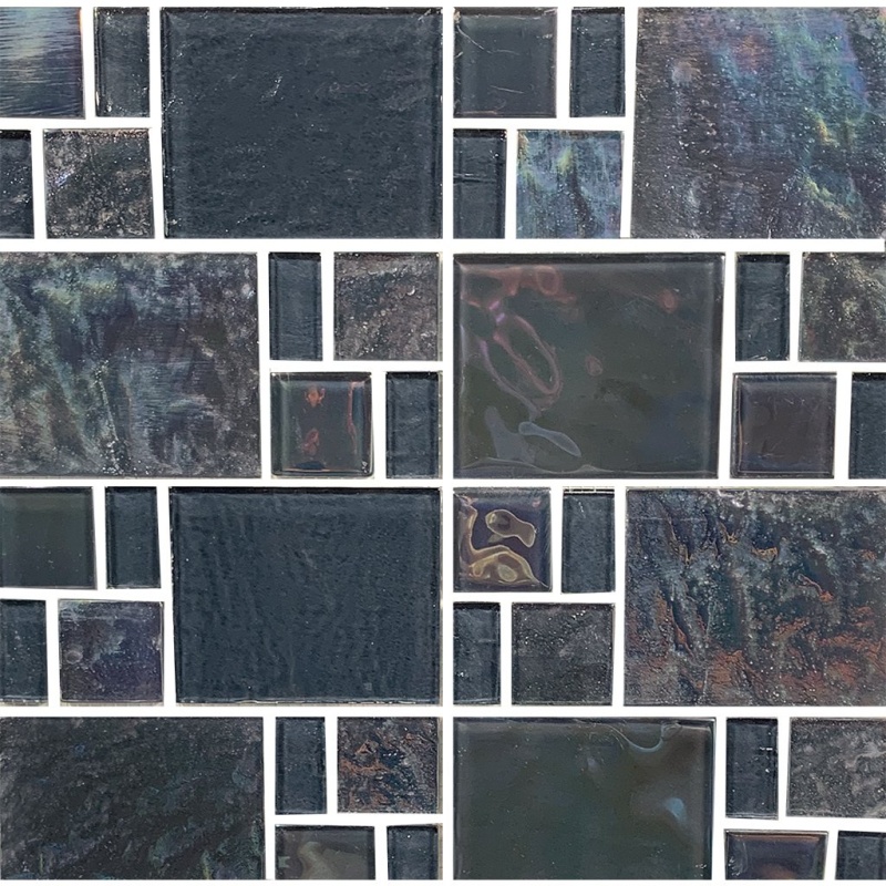 Aquatica Piazza Grey Deco Glass Mosaic