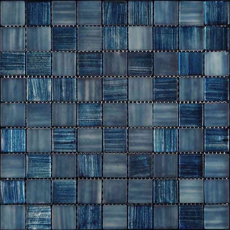 Netherlands Mondrian Twilight Glass Mosaic - 1.2" X 1.2" - Glossy & Matte