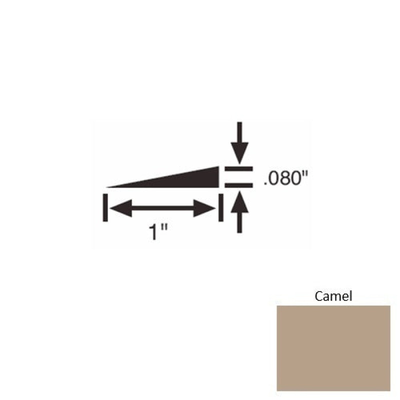 Solid 21 Camel Rubber Reducer Strip - 1" X 9 Ft (108") X 0.080"