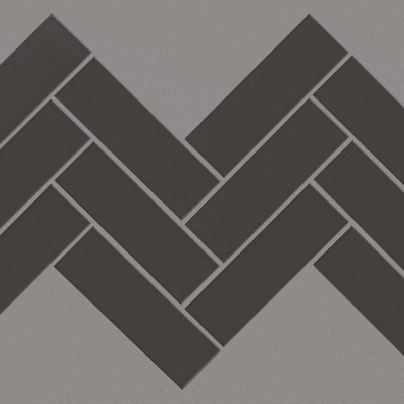 Grandeur Carbon Porcelain Mosaic - Herringbone