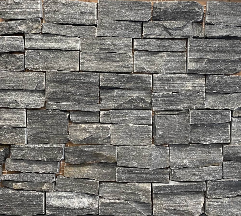 Black Marble Ledgestone - Natural Cleft - 8" X 18"