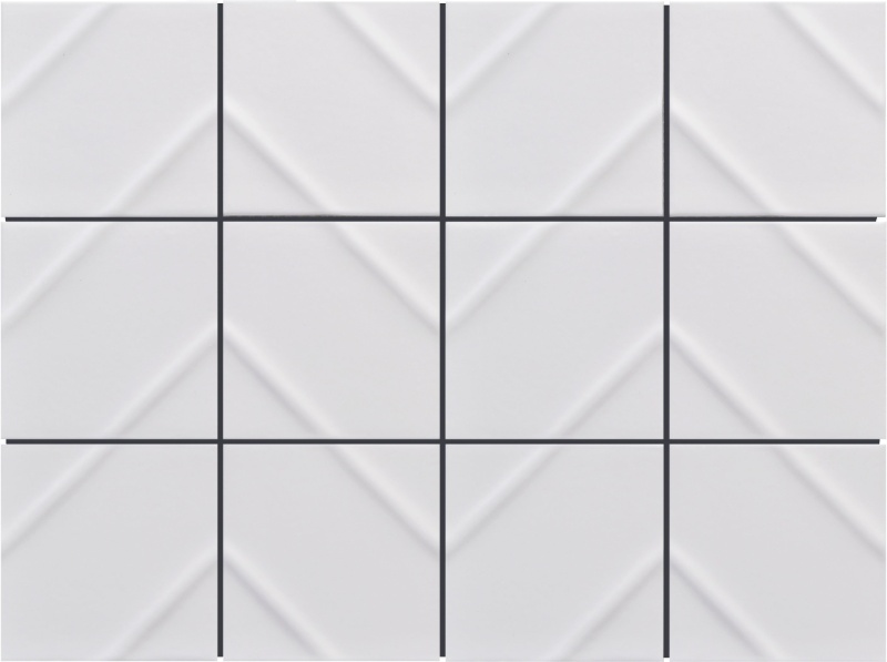 Kumito White Ceramic Mosaic - 4" X 4" - Matte
