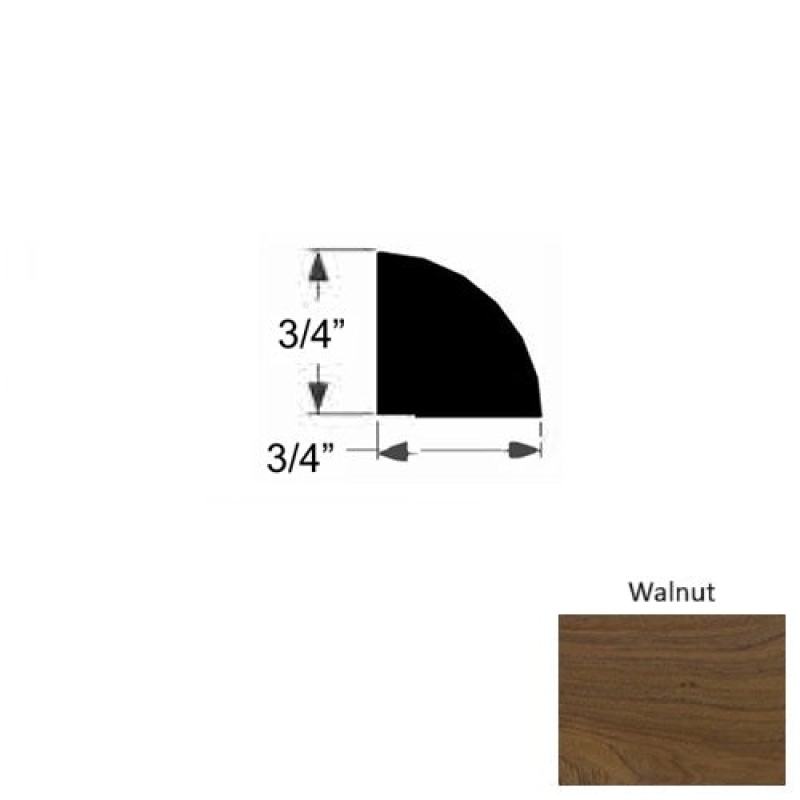 Vinland Walnut Hardwood Moulding / Trim - 3/4" X 94" Quarter Round - Urethane