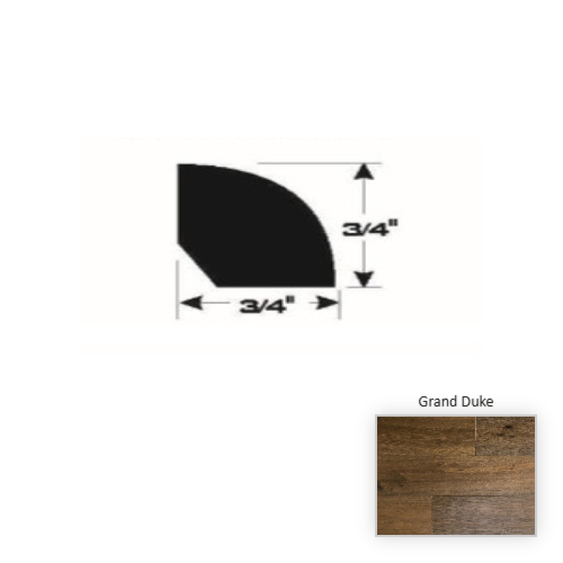 Regalia European Oak Grand Duke Hardwood Moulding / Trim - 90" Quarter Round - Wire Brushed & Uv Cured Urethane