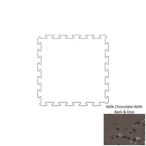 Tuflex Force Milk Chocolate With Bark & Doe Rubber Interlocking Tile - Smooth - 25 3/4" X 25 3/4"