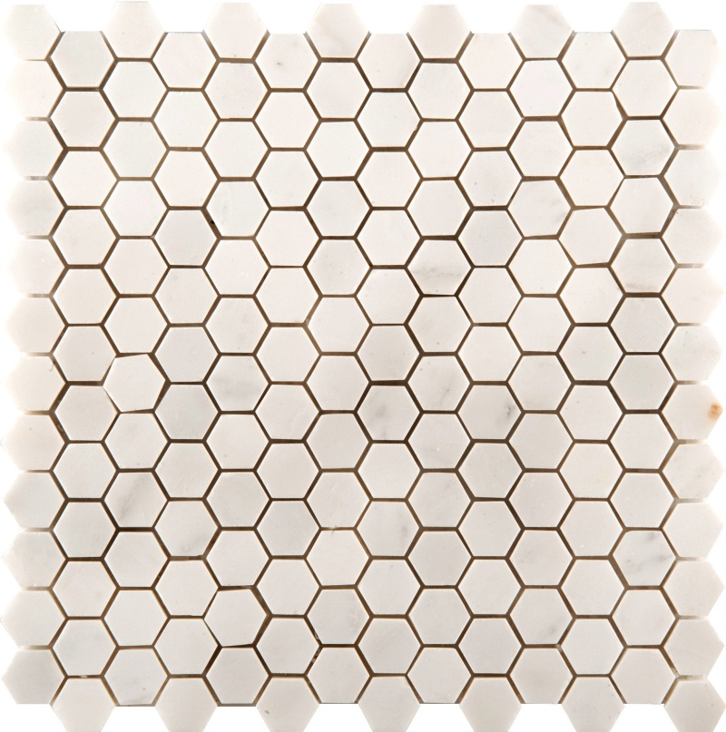 Calacatta Oro Marble Mosaic - 1" Hexagon - Polished