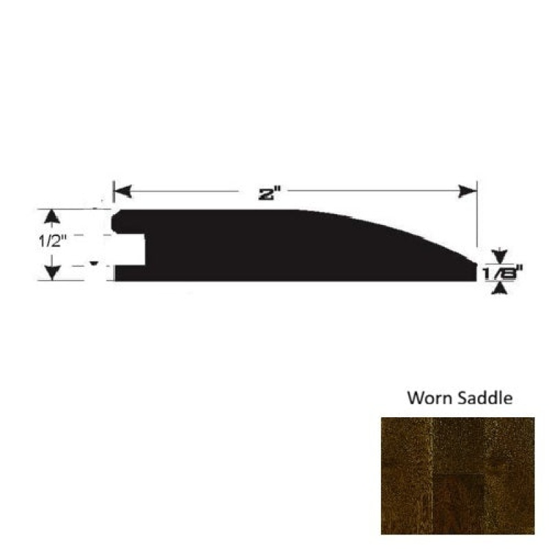 Worn Saddle Hardwood Moulding / Trim - 90" Reducer - Ultra Low Gloss Urethane