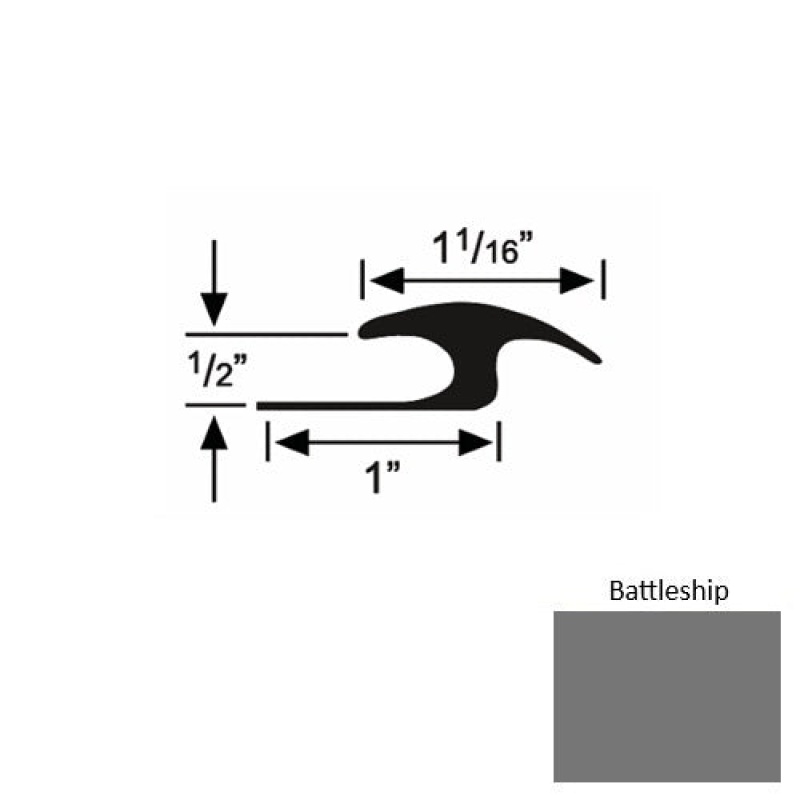 Solid 56 Battleship Rubber Tile / Carpet Joiner