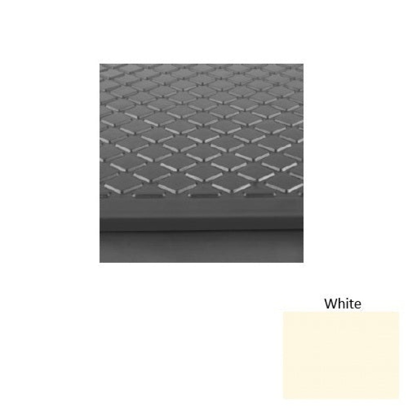Solid 30 White Diamond Rubber (Sq) Stair Tread With Dupont Kevlar - Textured