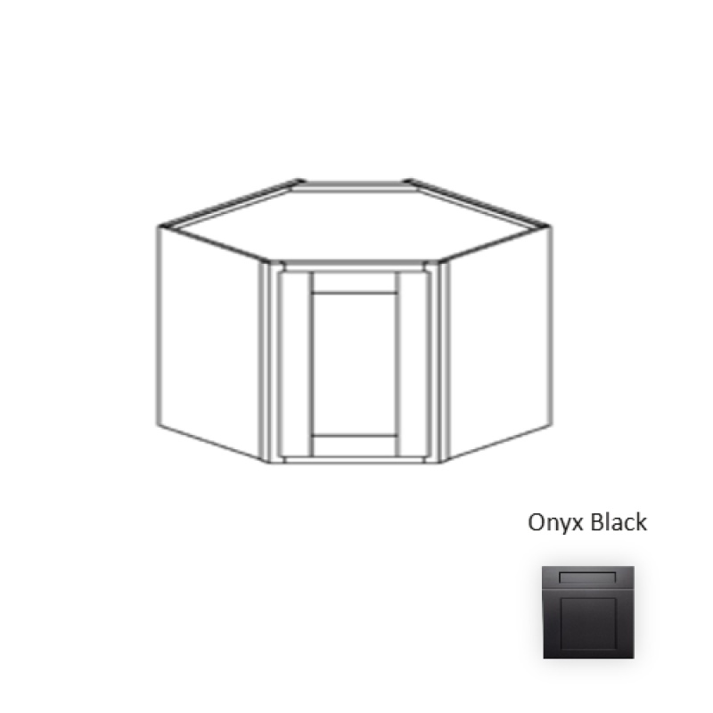 Framed Shaker Signature Onyx Black Natural Clear Coat Wood Kitchen Wall Cabinet - 27" X 36" X 15" - Natural Clear Coat
