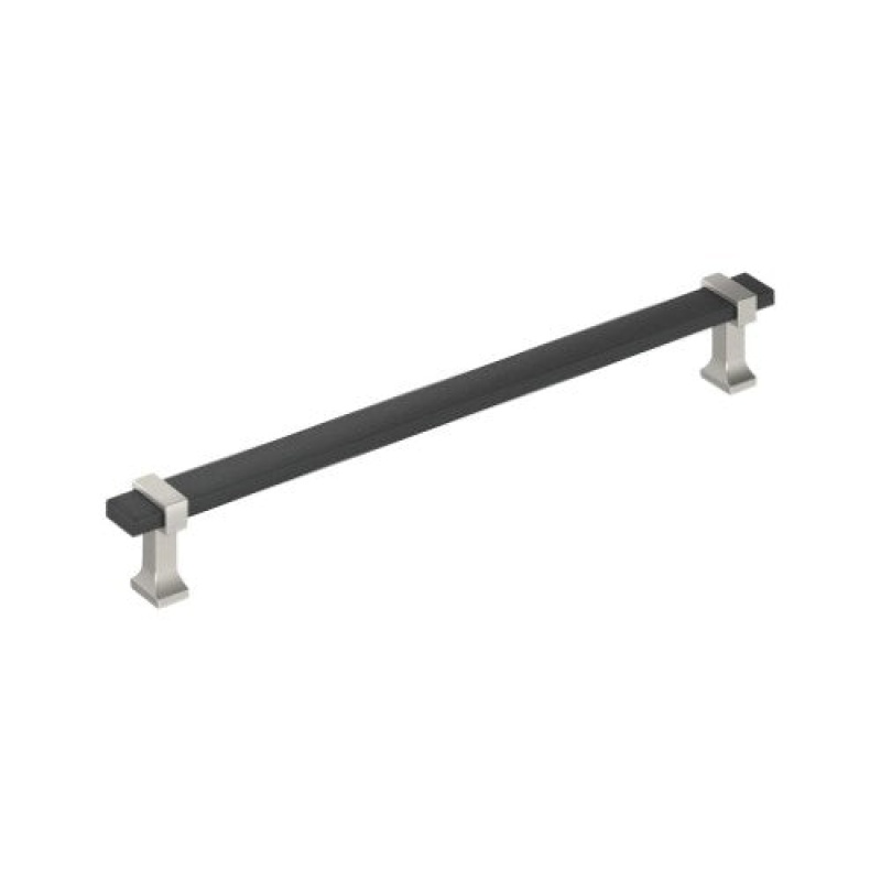 Overton Zinc Appliance Pull - Brushed Matte Black / Satin Nickel
