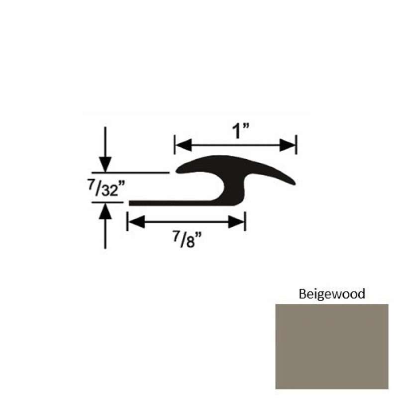 Solid 50 Beigewood Rubber Tile / Carpet Joiner