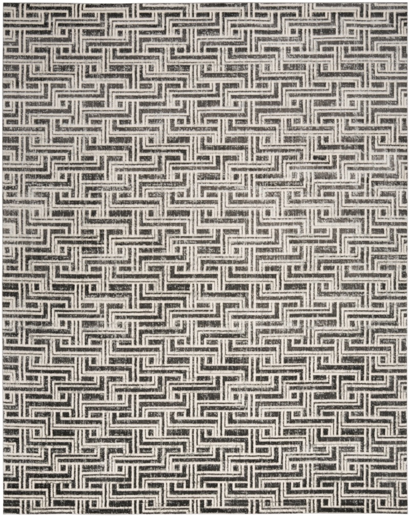 Serenity Home Grey Ivory Modern Area Rug