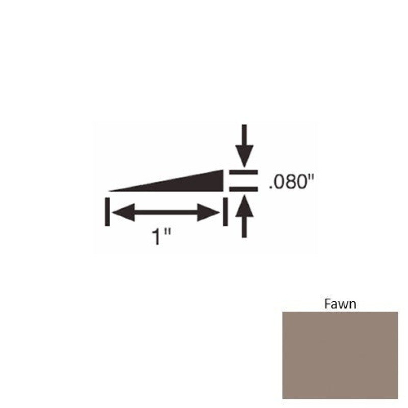 Solid 21 Fawn Rubber Reducer Strip 1" x 9 Ft