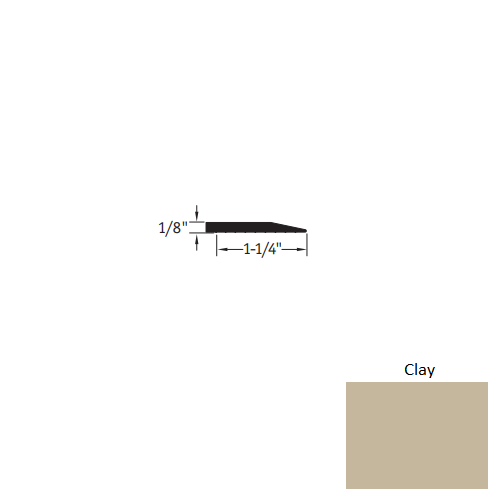 Johnsonite Clay Vinyl Moulding / Trim - 1 1/4" X 25 Ft (300") X 1/8" Reducer - Reducer