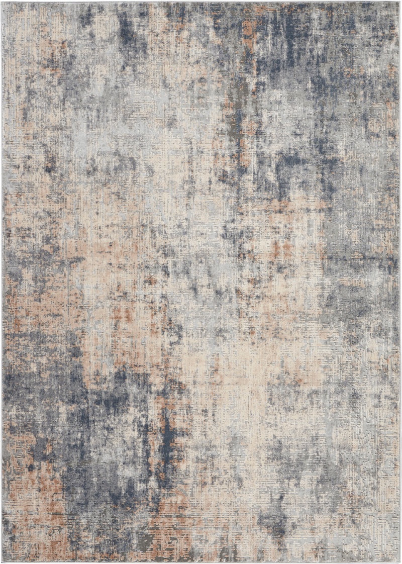 Rustic Textures Grey / Beige Polypropylene Area Rug, 6 ft x 9 ft