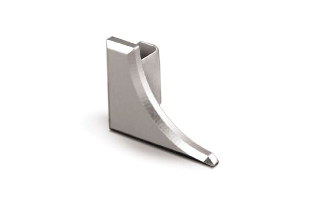 Dilex Ahka Left End Cap Metal Tile Edging Trim - Satin Anodized Aluminum - 1/4" X 1/2"