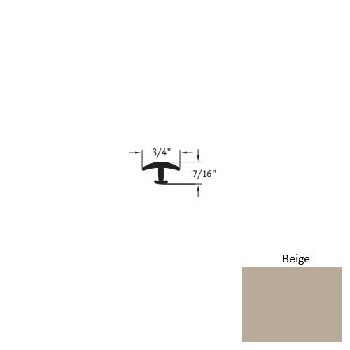Beige Vinyl Moulding / Trim T Molding