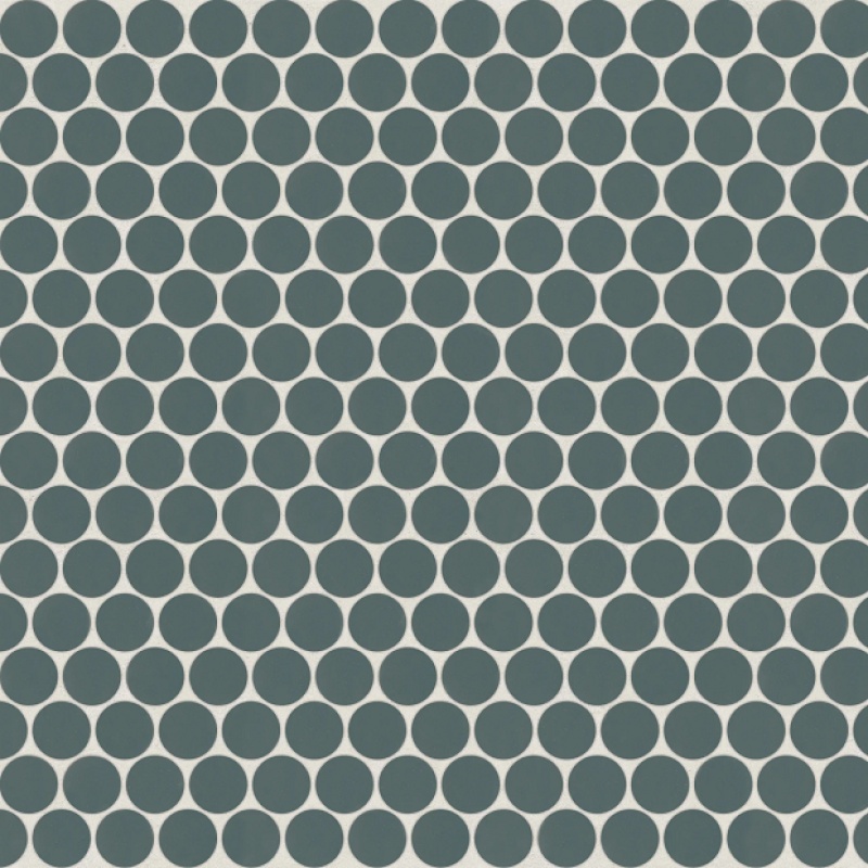Marin Ocean Teal Porcelain Mosaic - 3/4" X 3/4" Penny Round - Matte